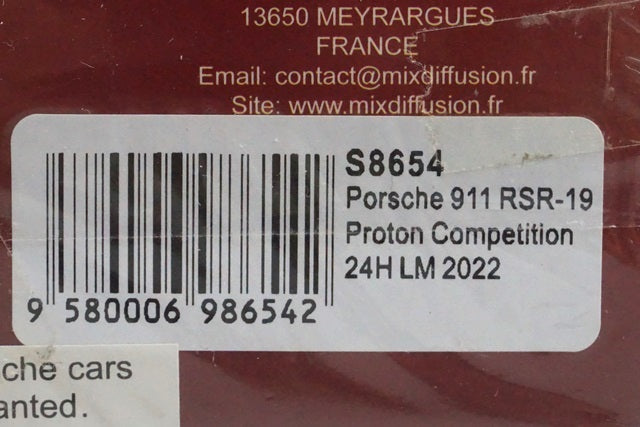 1:43 SPARK S8654 Porsche 911 RSR-19 Proton Competition Le Mans 24h 2022 #93