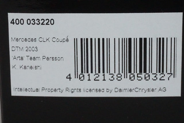 1:43 MINICHAMPS 400033220 Mercedes-Benz CLK DTM 2003 #20