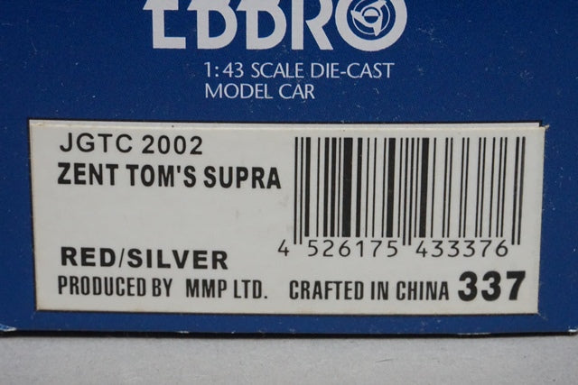 1:43 EBBRO 43337 Toyota Zent Toms Supra JGTC 2002 #37