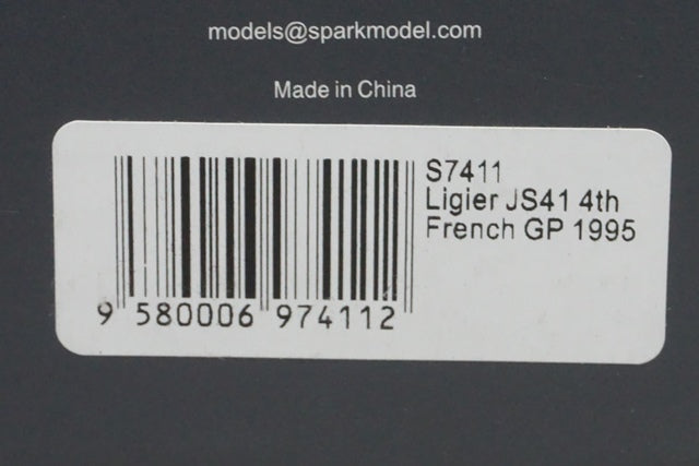 1:43 SPARK S7411 Ligier JS41 France GP 1995 #25 Martin Brundle