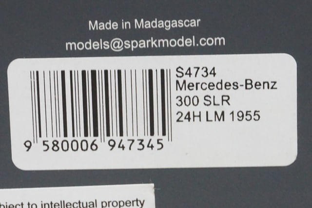 1:43 SPARK S4734 Mercedes-Benz 300 SLR 24h LM 1955 #20