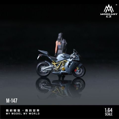 MO222147 MoreArt 1:64 KTM1190 Motorcycle with Female Figure Gray