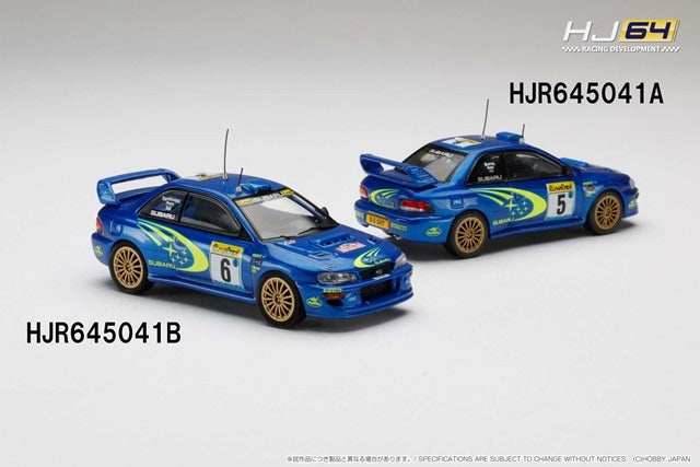 HJR645041A Hobby Japan 1:64 Subaru IMPREZA WRC 1999 #5 MONTE CARLO mode car
