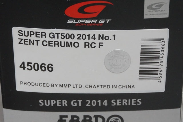 1:43 EBBRO 45066 ZENT Cerumo RC F Super GT500 2014 #1 model car