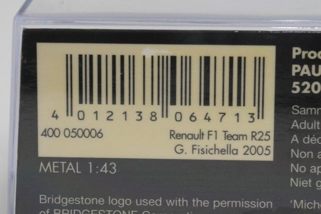 1:43 MINICHAMPS 400050006 Renault F1 Team R25 2005 #6 G. Fisichella model car