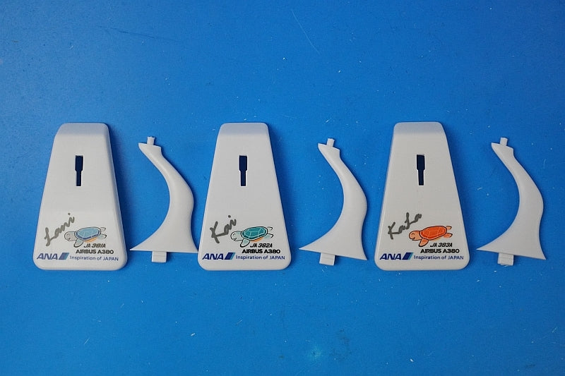 1:400 A380 ANA FLYING HONU Lani Blue JA381A Kai Green JA382A Sunset Orange JA383A Plastic Base Stand & Pillar Set of 3 Apollo Model