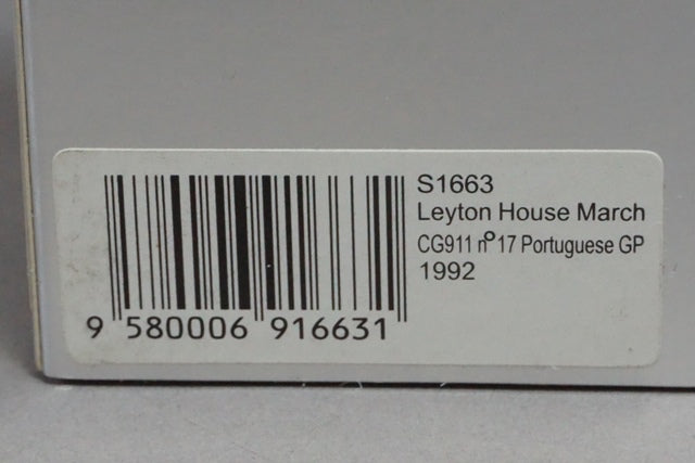 1:43 SPARK S1663 Leyton House March CG911 Portuguese GP 1992 #17 E.Naspetti