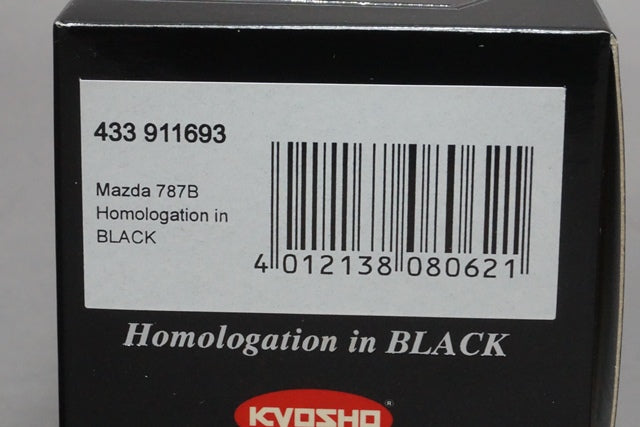 1:43 MINICHAMPS 433911693 KYOSHO Homologation BLACK Series Mazda 787B