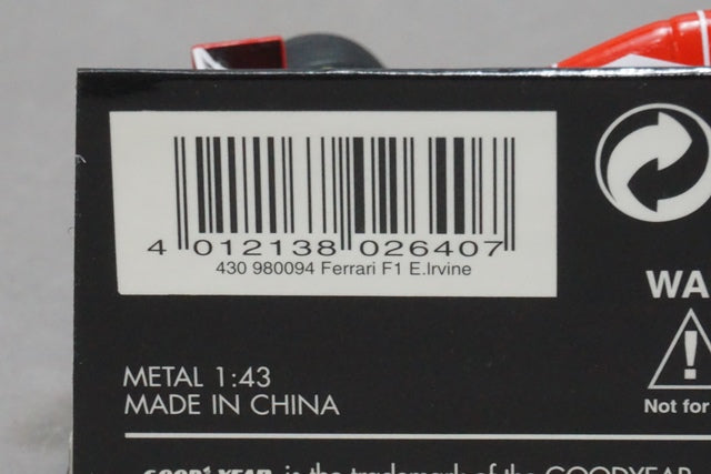 1:43 MINICHAMPS 430980094 Ferrari F1 1998 E.Irvine #4