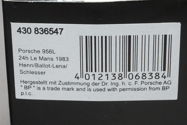 1:43 MINICHAMPS 430836547 Porsche 956L 24H LM 1983 #47
