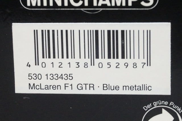 1:43 MINICHAMPS 530133435 McLaren F1 Road Car Blue Metallic