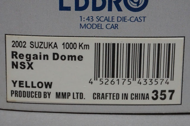 1:43 EBBRO 43357 Honda Regain Dome NSX Suzuka 1000Km 2002 #18