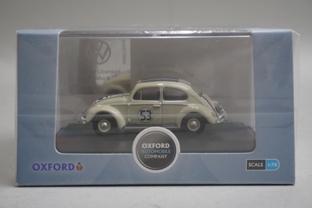OX76VWB001 OXFORD 1:76 Volkswagen Beetle No. 53 Pearl White