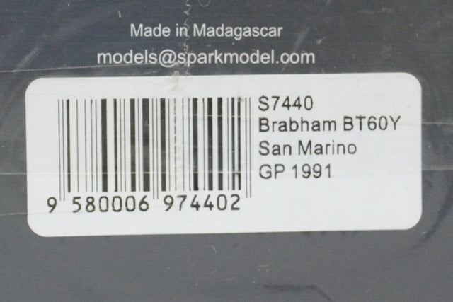 1:43 SPARK Brabham BT60Y M.Brundle San Marino GP 1991 #7