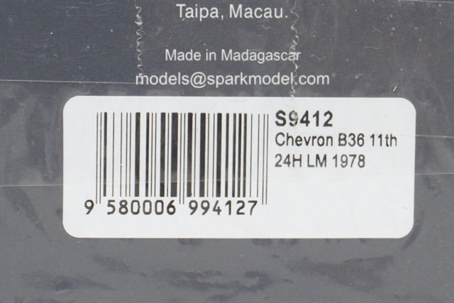 1:43 SPARK S9412 Chevron B36 Le Mans 11th 1978 #31