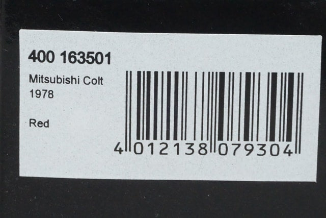 1:43 MINICHAMPS 400163501 Mitsubishi Colt 1978 Red
