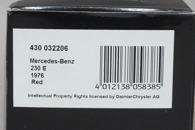 1:43 MINICHAMPS 430032206 Mercedes Benz 230E 1976 Red