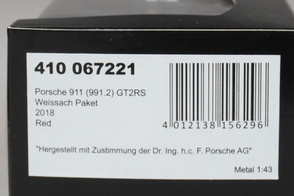 1:43 MINICHAMPS 410067221 Porsche 911 (991 II) GT2 RS 2018 Red