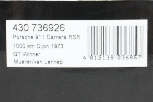 1:43 MINICHAMPS 430736926 Porsche 911 Carrera RSR MARTINI Winner 1000KM Dijon 1973 #26