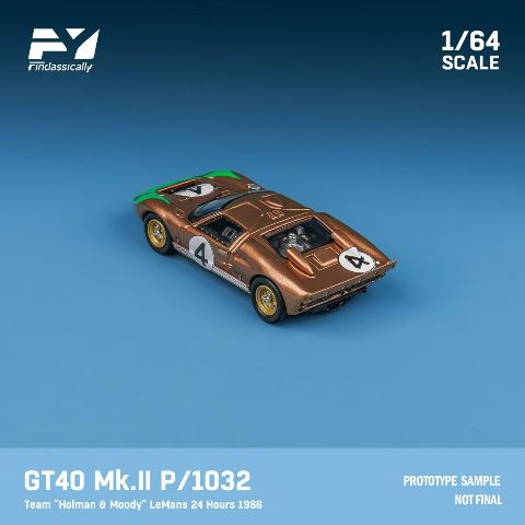 FY64089 Finclassically 1:64 GT40 Mk.II P1032 “Holman & Moody” LeMans 24 Hours 1966 #4 Brown