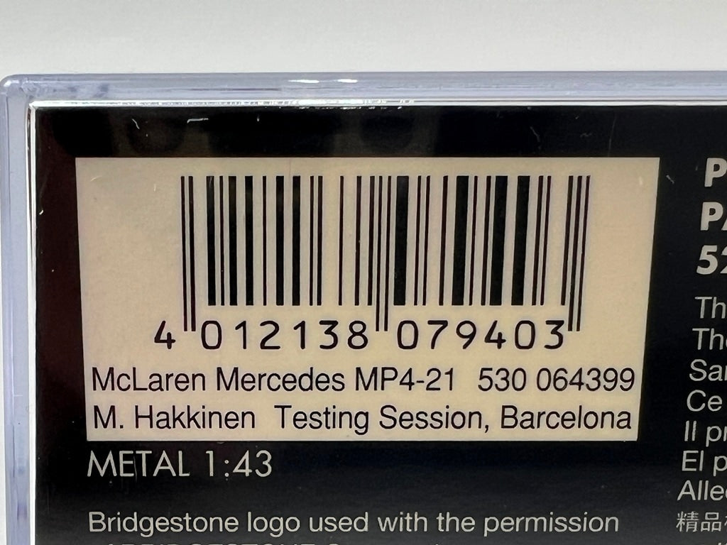 1:43 MINICHAMP 530064399 McLaren Mercedes MP4-21 Barcelona 30th NOV. 2006 #1 model car