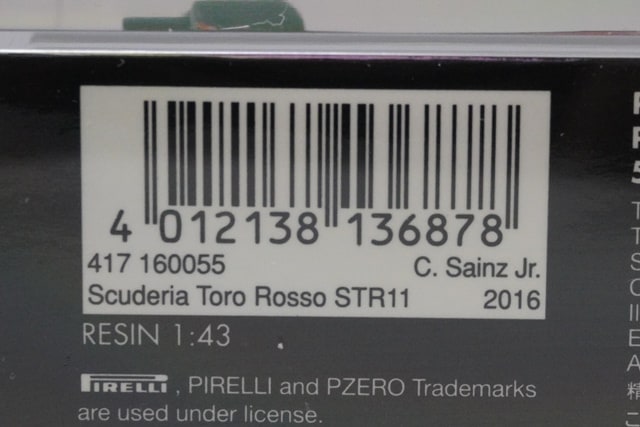 1:43 MINCHAMPS 417160055 Scuderia Toro Rosso STR11 2016 #55 C. Sainz Jr. model car