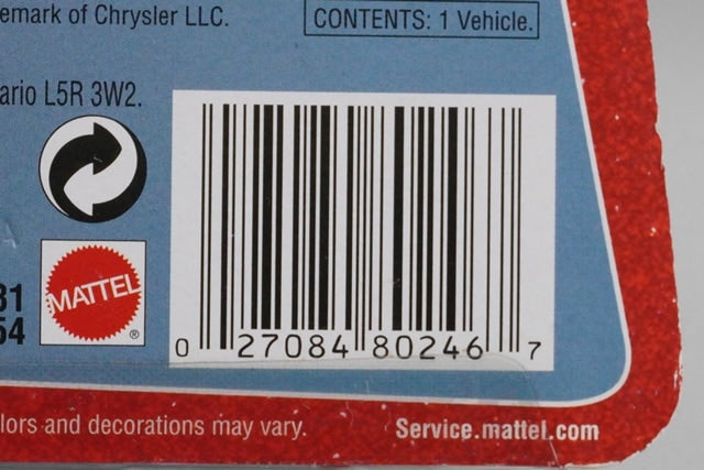 Mattel Cars No Stall No.123 Blister Pack model car
