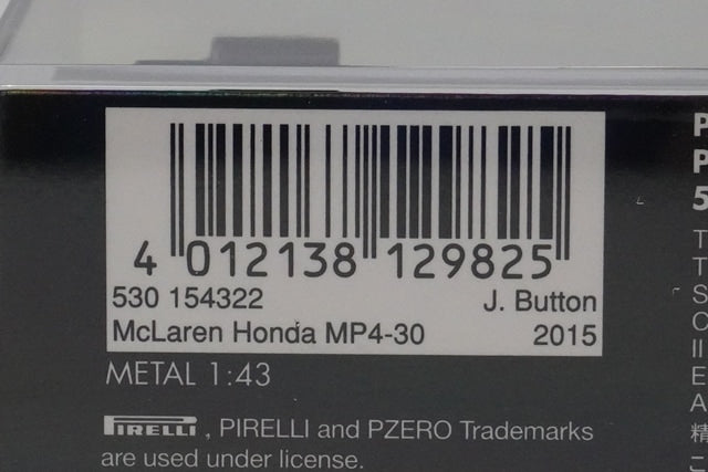 1:43 MINICHAMPS 530154322 McLaren Honda MP4-30 2015 #22 model car