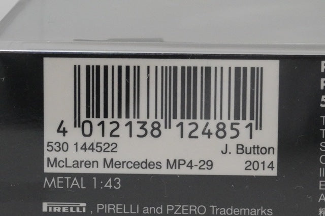 1:43 MINICHAMPS 530144522 McLaren Mercedes MP4-29 China 2014 #22 model car