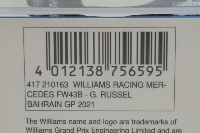 1:43 MINICHAMPS 417210163 Williams Racing Mercedes Bahrain GP 2021 #63 model car