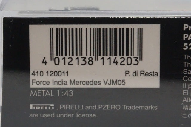 1:43 MINICHAMPS 410120011 Force India Mercedes VJM05 2012 model car
