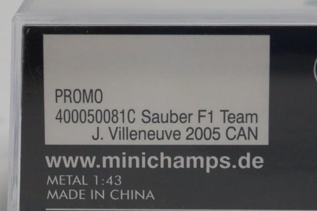 1:43 MINICHAMPS 400050081C Sauber Canadian Grand Prix 2005 #11 model car