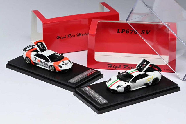 High Rev Model HRM 1:64 Lamborghini Murcielago LP670-4 SV White Italian Stripes