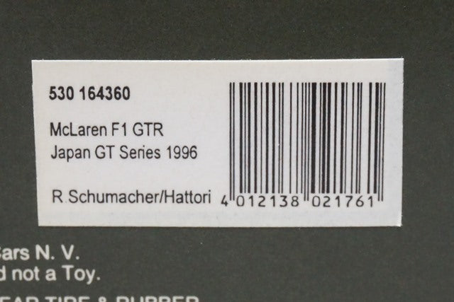 1:43 MINICHAMPS 530164360 McLaren F1 GTR Japan GT 1996 #60 LARK