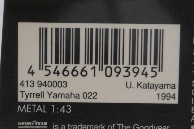 1:43 MINICHAMPS 413940003 Eurosport Tyrrell Yamaha 022 1994 #3 Ukyo Katayama model car