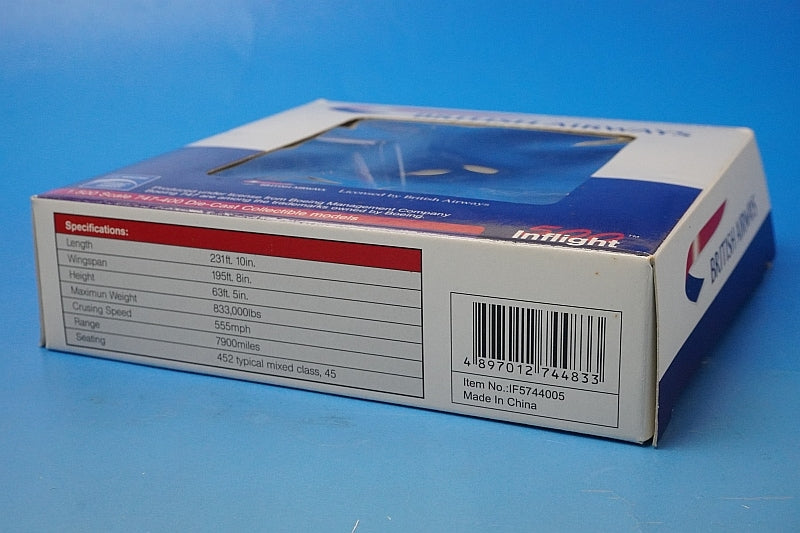 1:500 B747-400 British G-BNLA IF5744005 INFLIGHT airplane model