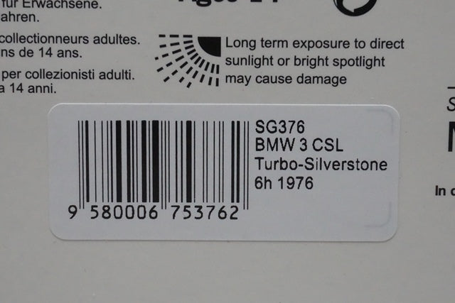 1:43 SPARK SG376 BMW 3.5 CSL Turbo #1 Silverstone 6h 1976 R.Peterson G. Nil