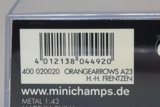 1:43 MINICHAMPS 400020020 Orange Arrows A23 #20 H.H.Frentzen model car