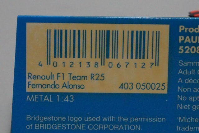 1:43 MINICHAMPS 403050025 China Custom Renault F1 Team R25 Chinese GP 2005 #5 F.Alonso