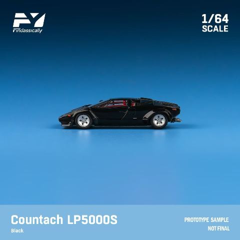 FY64093 Finclassically 1:64 Countach LP5000S Metallic black modelcar