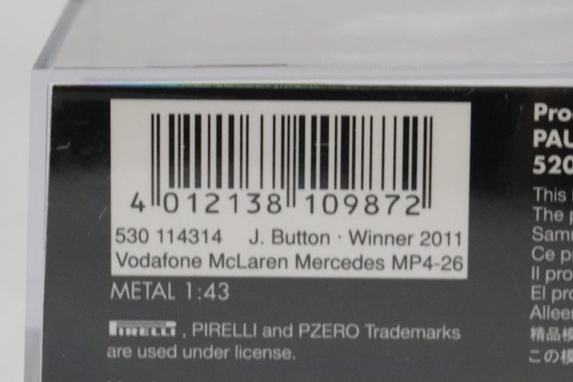 1:43 MINICHAMPS 530114314 Vodafone McLaren Mercedes MP4-26 Canadian GP 2011 #4 model car
