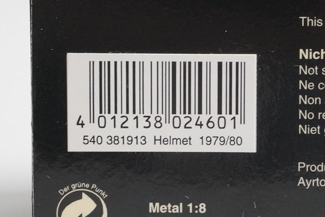 1:43 MINICHAMPS 540381913 Helmet 1979/80 Ayrton Senna model car