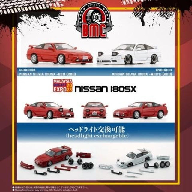 64B0306 BM CREATIONS 1:64 Nissan Silvia 180SX Red LHD model car