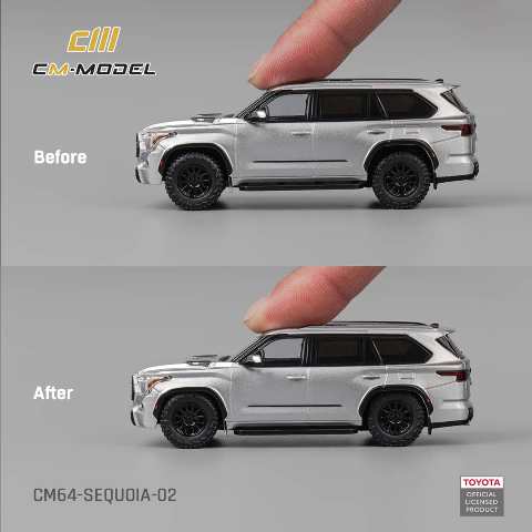 CM64-Sequoia-02 CM-Model 1:64 Sequoia Toyota Sequoia XK80 TRD Pro Silver Grey model car