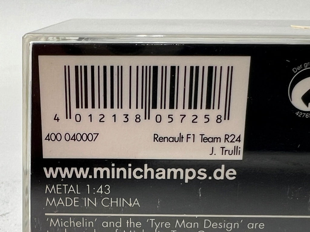 1:43 MINICHAMPS 400040007 Renault F1 Team R24 #7 J. Trulli model car