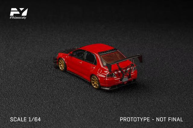 FY64108 Finclassically 1:64 Mitsubishi Lancer Evolution 9 EVO Ⅸ Modified Red / Carbon Bonnet Ver.