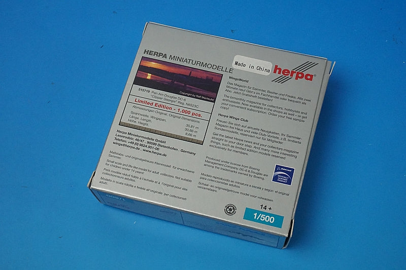 1:500 DC-6 PANAM PAN AMERICAN N6523C 515719 Herpa airplane model