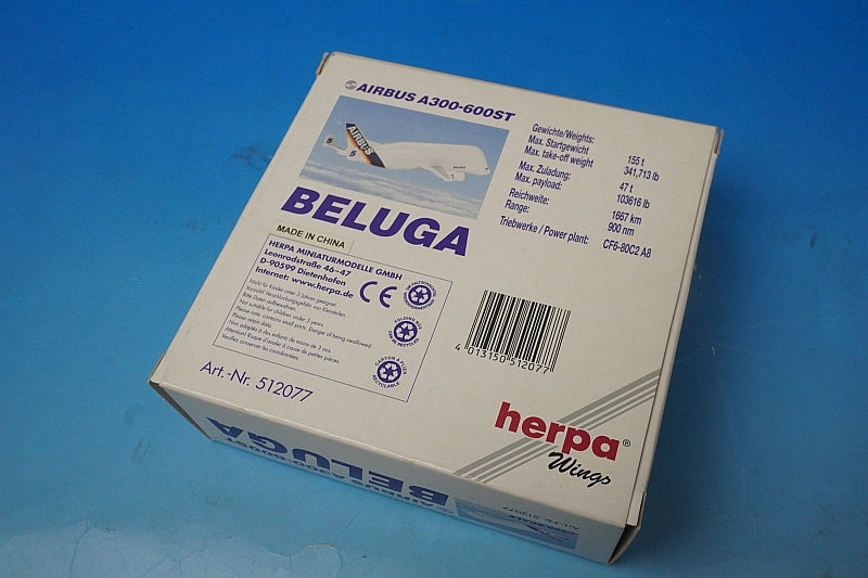 1:500 A300-600ST Beluga No. 5 No registration number 512077 Herpa airplane model