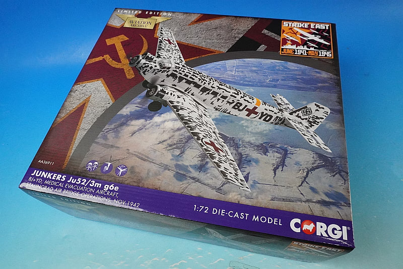 1:72 Junkers Ju-52/3M GAF Ambulance Aircraft Stalingrad Winter 1942 BJ YD AA36911 Corgi airplane model