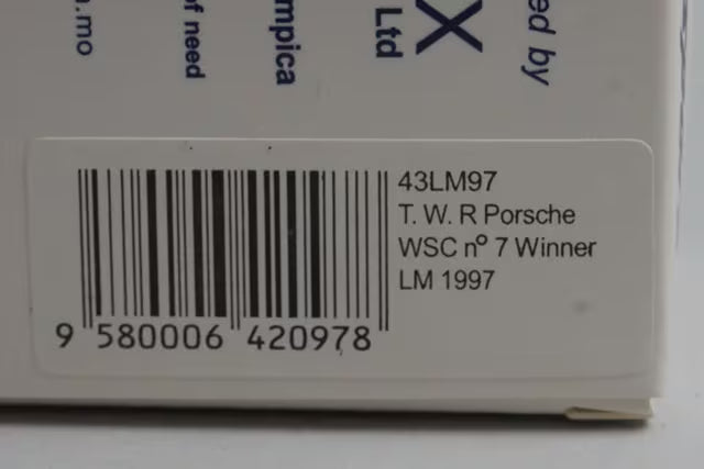 1:43 Spark 43LM97 T.W.R Porsche WSC Le Mans Winner 1997 #7